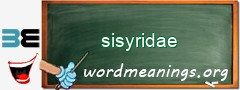 WordMeaning blackboard for sisyridae